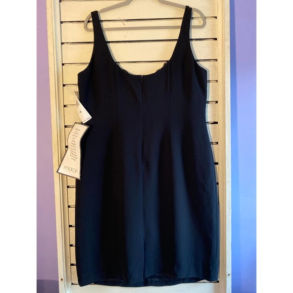 Jones New York Woman’s black dress size 16 sleeveless black lace bead PO w tags - Picture 6 of 16